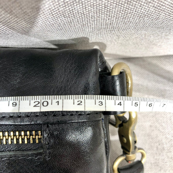 Womens Modern Black Leather Sling Bag Convenient Chest Bag for Women