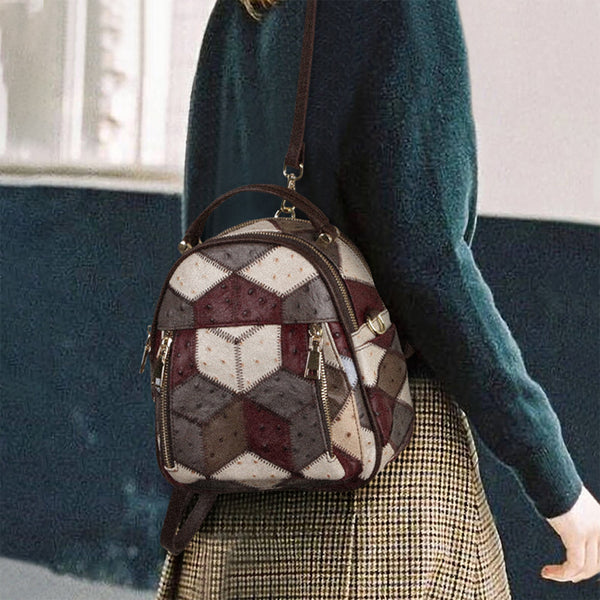 Boho Ladies Small Leather Rucksack Leather Backpack Purse For Women Beautiful