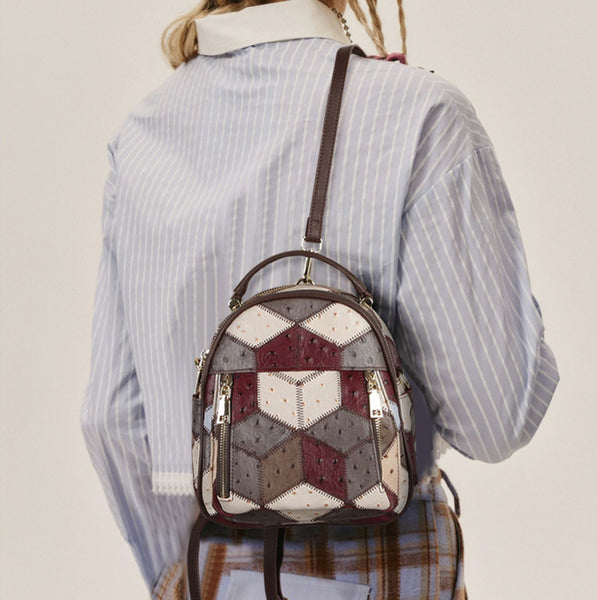 Boho Ladies Small Leather Rucksack Leather Backpack Purse For Women Chic