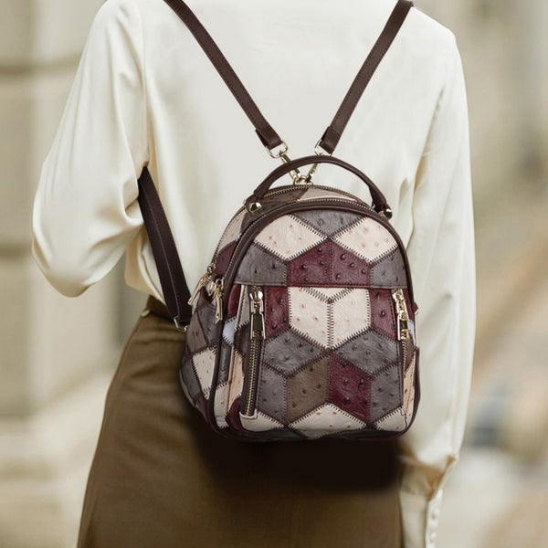 Boho Ladies Small Leather Rucksack Leather Backpack Purse For Women Fashionable