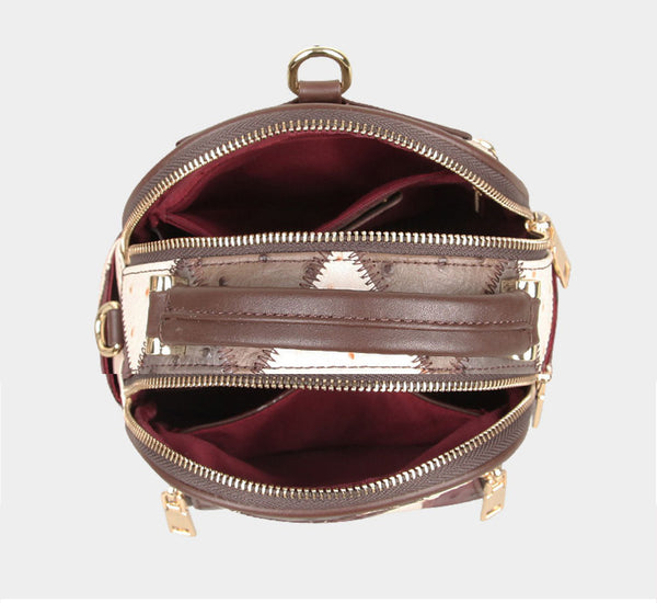 Boho Ladies Small Leather Rucksack Leather Backpack Purse For Women Inside