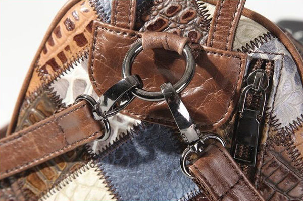 Boho Leather Small Backpack Purses Leather Rucksack Bag For Women Durable