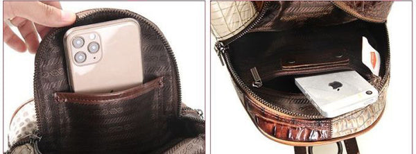 Boho Leather Small Backpack Purses Leather Rucksack Bag For Women Fashionable