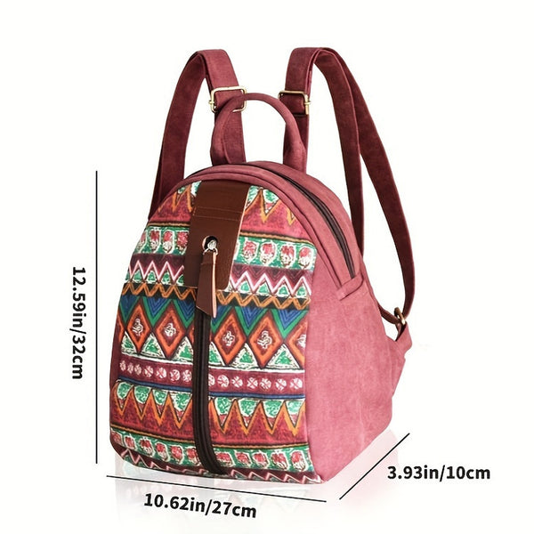 Boho Women's Canvas Backpack Purse Small Canvas Rucksack BeautifuElegant