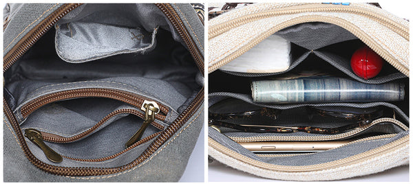 Ethnic Style Women's Crossbody Sling Bag Canvas Chest Bag For Women