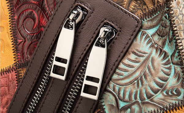 Boho Womens Convertible Leather Backpack Purse Shoulder Bucket Bag