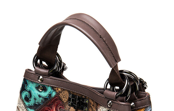 Ladies Small Leather Rucksack Bucket Backpack Purse