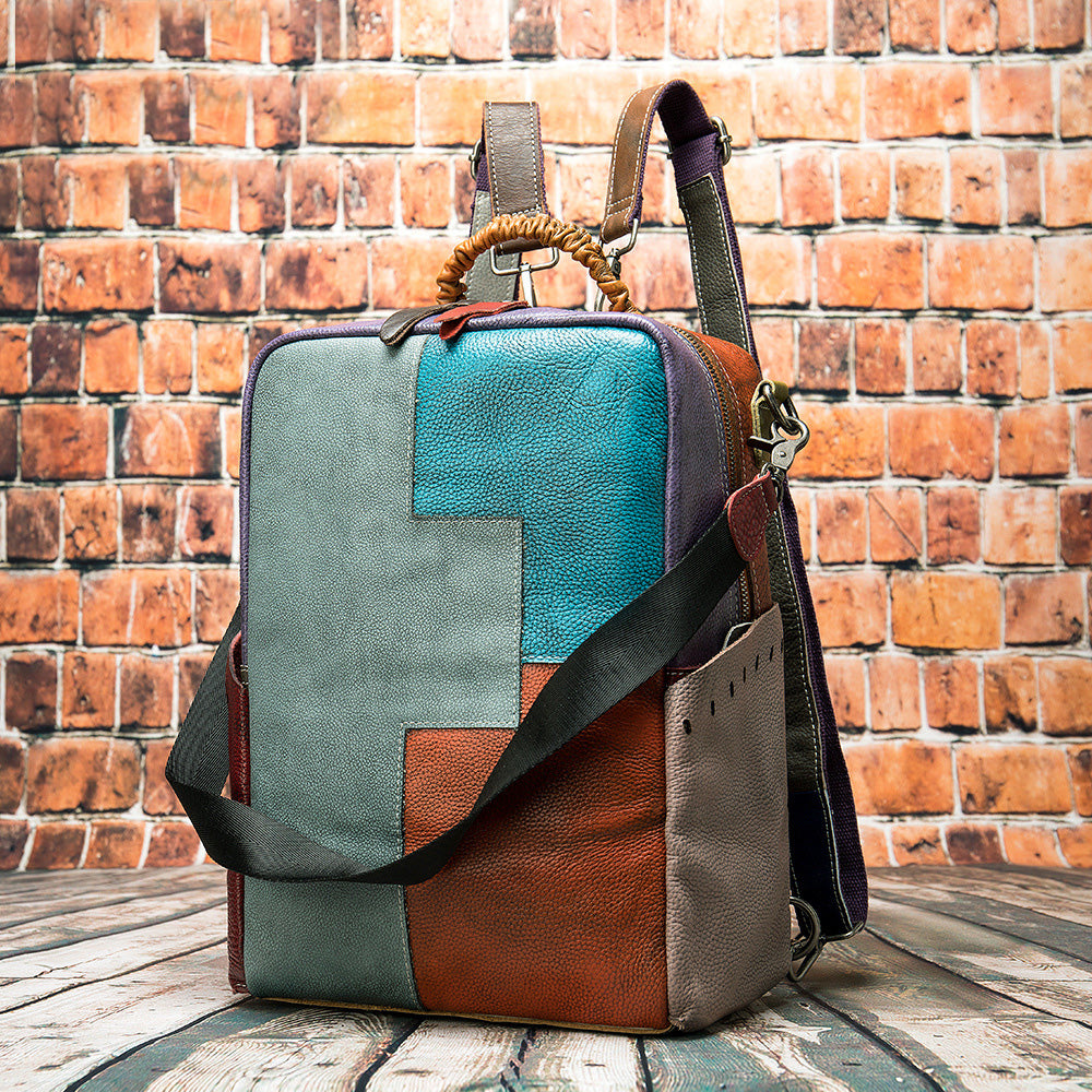 Boho Womens Leather Backpack Purse Ladies Black Leather Rucksack For Women Badass