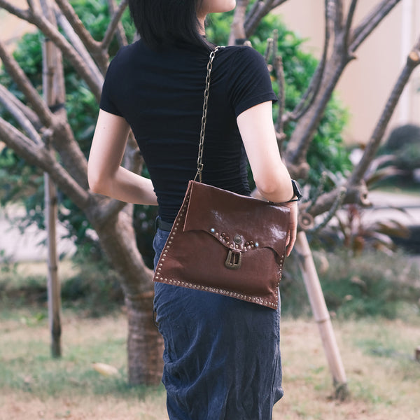 Boho Womens Leather Over the Shoulder Bag Western Crossbody Purse Badass