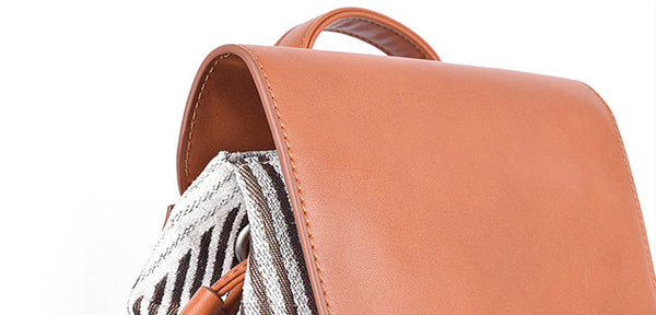 Boho Womens Vegan Leather Backpack Rucksack Bag Durable