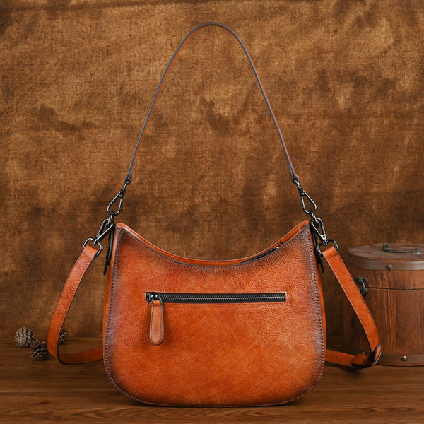 Casual Shoulder Bags For Ladies Brown Leather Crossbody Handbag Brown
