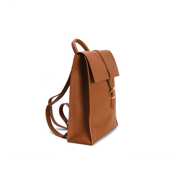 Casual Womens Black Leather Laptop Backpack Bag Leather Women's Backpack Purses Brown