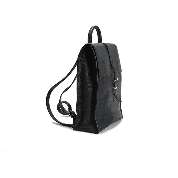 Casual Womens Black Leather Laptop Backpack Bag Leather Women's Backpack Purses Cool