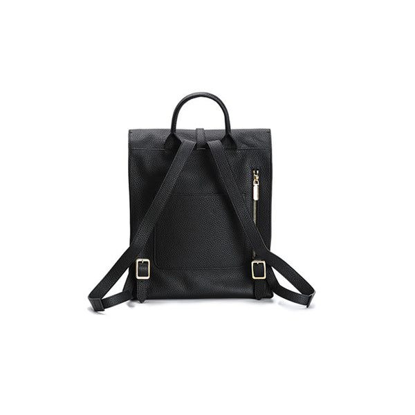 Casual Womens Black Leather Laptop Backpack Bag Leather Women's Backpack Purses Cowhide