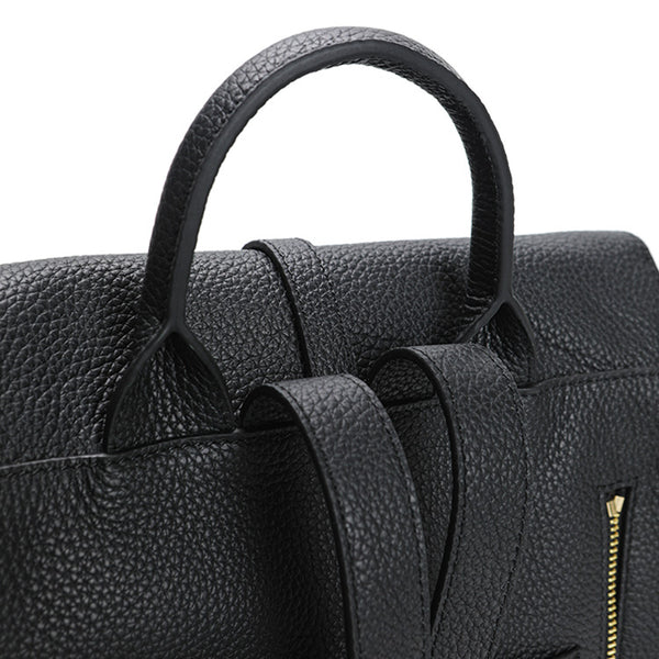 Casual Womens Black Leather Laptop Backpack Bag Leather Women's Backpack Purses Details