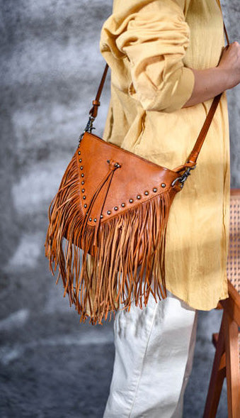 Casual Womens Fringe Crossbody Purse Vintage Boho Bags Badass