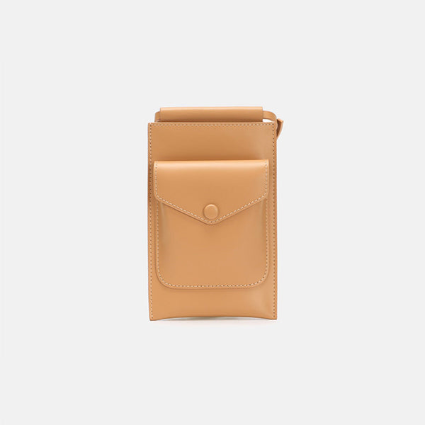 Mini Womens Leather Phone Crossbody Bag Brown Shoulder Bag