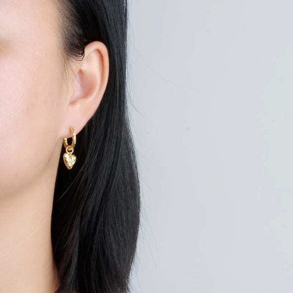 Chic Sterling Silver Heart Earrings Synthetic Pearl Earrings Silver Drop Stylish