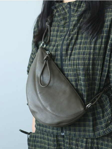 Chic Women's Crossbody Chest Bag Small Over The Shoulder Purse Cowhide