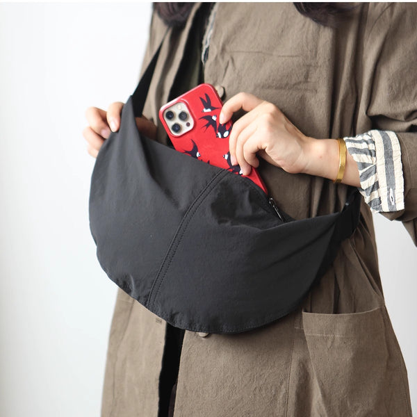 Black Nylon Shoulder Bag Women's Nylon Crossbody Bag