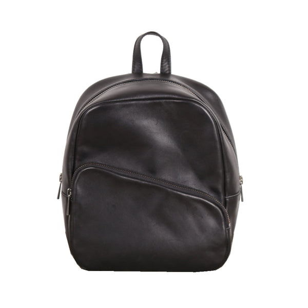 Chic Womens Black Backpack Purse Mini Leather Rucksack Cute