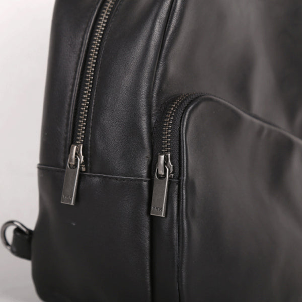 Chic Womens Black Backpack Purse Mini Leather Rucksack Details