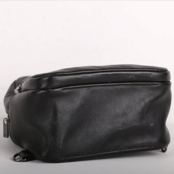 Chic Womens Black Backpack Purse Mini Leather Rucksack Fashion