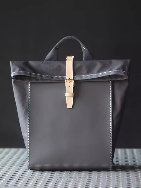 Chic Womens Fabric And Leather Backpack Purse Canvas Rucksack Bag For Women Classic
