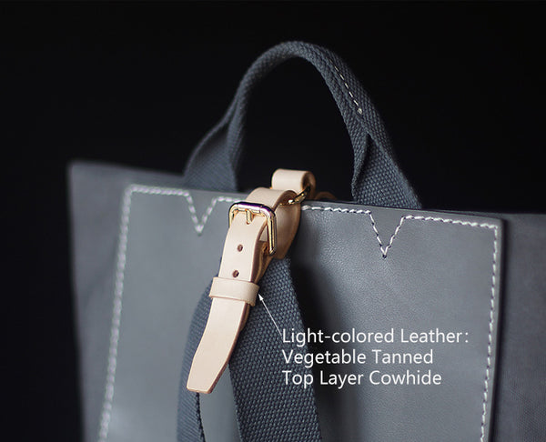 Chic Womens Fabric And Leather Backpack Purse Canvas Rucksack Bag For Women Details