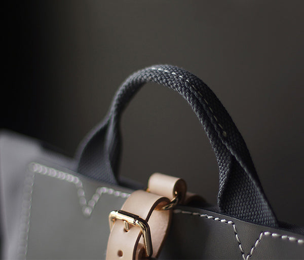 Chic Womens Canvas And Leather Backpack Purse Canvas Rucksack Bag For Women Fashion