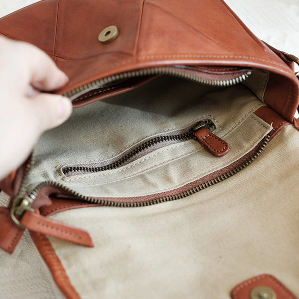 Chic Womens Leather Satchel Bag Leather Crossbody Purse Inside