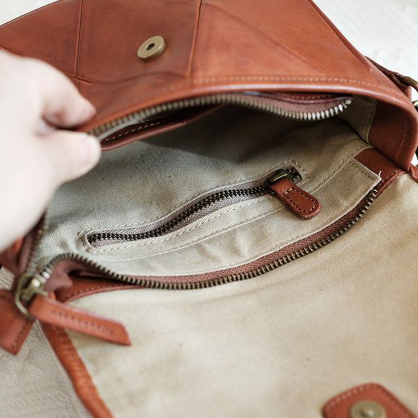 Chic Womens Leather Satchel Bag Leather Crossbody Purse Inside