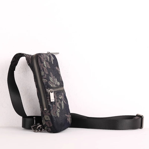 Chic Womens Leather Sling Bag Sheepskin Leather Chest Bag For Women