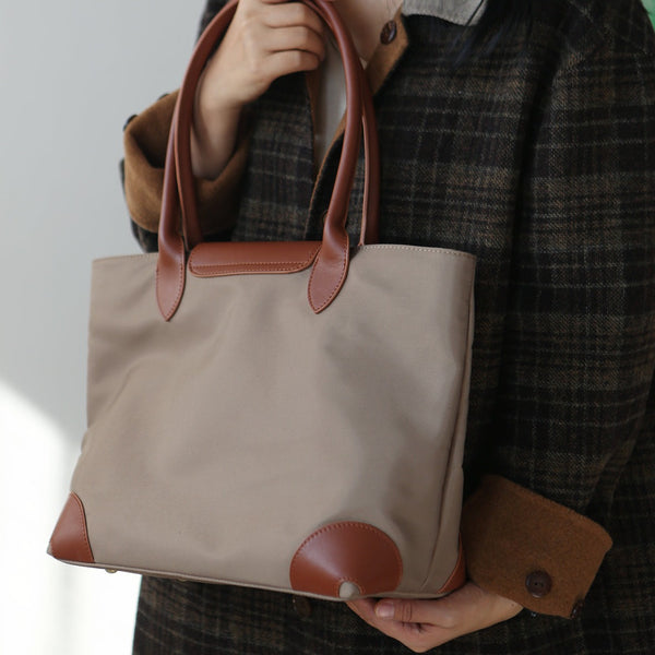 Chic Womens Nylon Tote Bag With Zipper Nylon Shoulder Bags