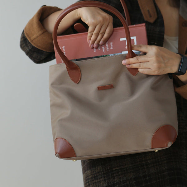 Chic Womens Nylon Tote Bag With Zipper Nylon Shoulder Bags Capacity