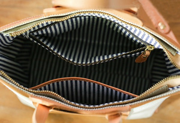 Chic Womens Small Canvas Tote Canvas Shoulder Handbags Inside