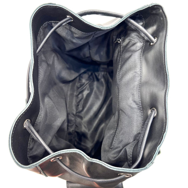 Cool Ladies Genuine Leather Drawstring Backpack Bag Leather Rucksack Purse For Women Capacity