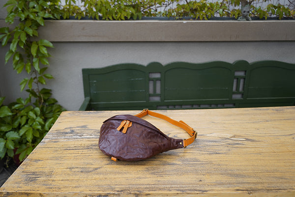 Cool Women's Chest Sling Bag Brown Leather Shoulder Bag Cowhide