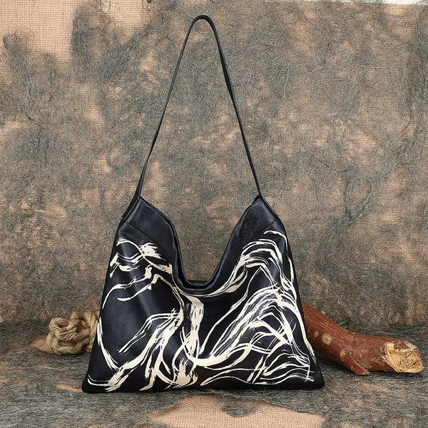 Cool-Womens-Boho-Tote-Bags-Black-Leather-Shoulder-Bag-Badass