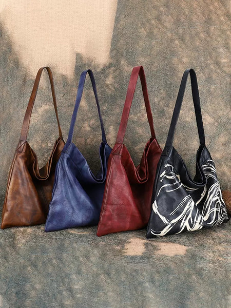 Cool Womens Boho Tote Bags Black Leather Shoulder Bag