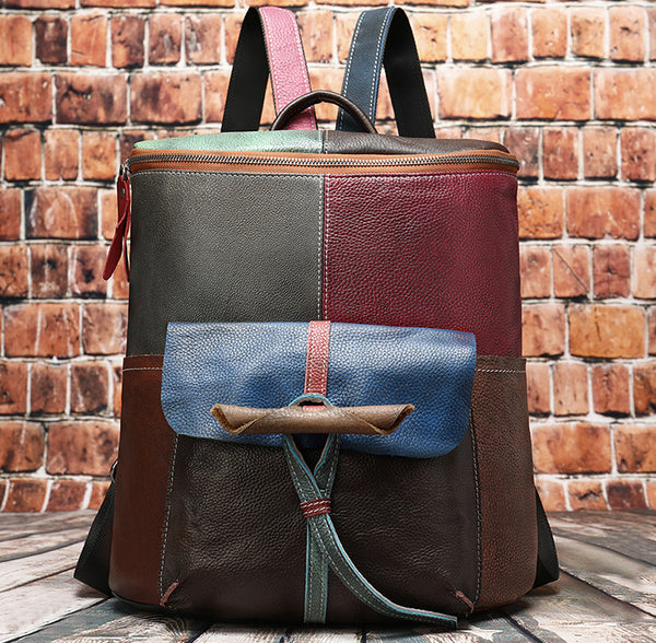 Cool Womens Real Leather Backpack Purse Ladies Small Leather Rucksack