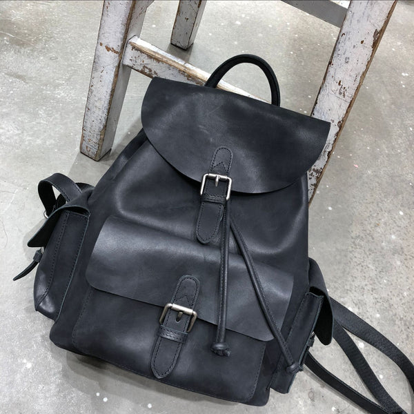 Cool Womens Small Leather Rucksack Small Leather Black Backpack Bag For Ladies Affordable