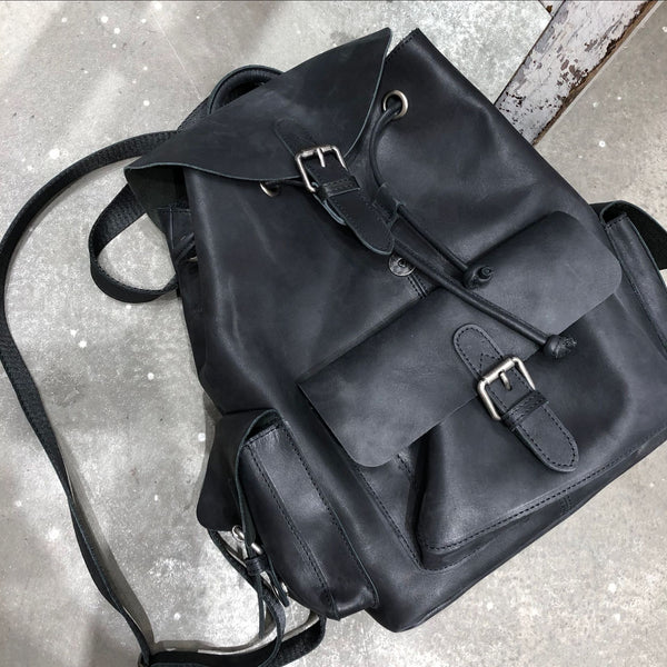 Cool Womens Small Leather Rucksack Small Leather Black Backpack Bag For Ladies Beautiful