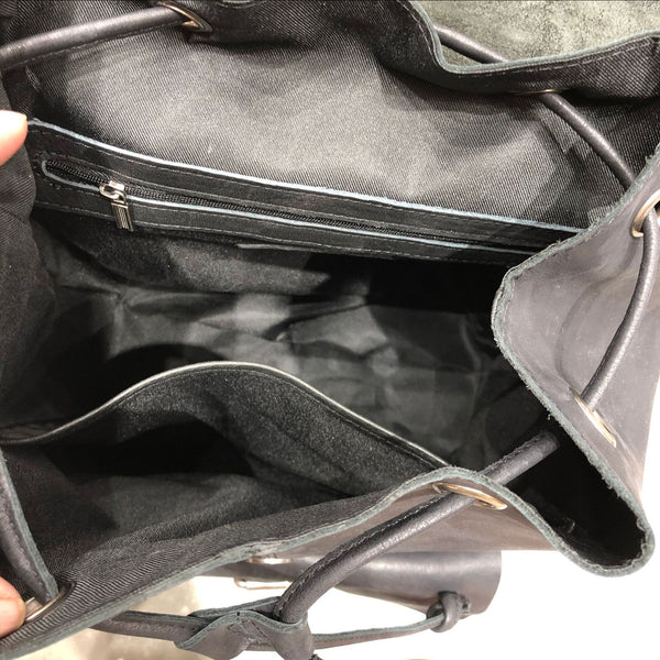 Cool Womens Small Leather Rucksack Small Leather Black Backpack Bag For Ladies Capacity