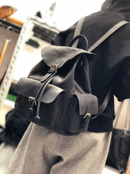 Cool Womens Small Leather Rucksack Small Leather Black Backpack Bag For Ladies Classic