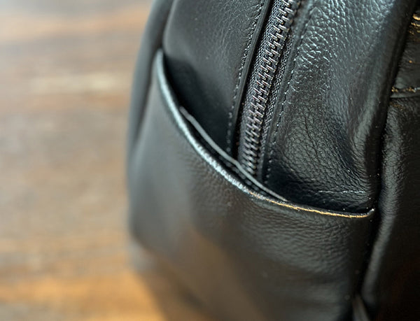 Cute Women's Black Leather Backpack Purse Mini Leather Rucksack Bag Vintage