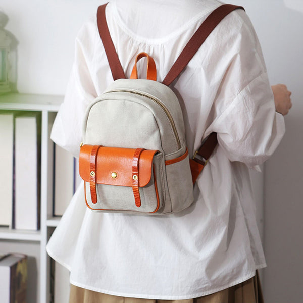 Cute Women's Canvas Backpack Purse Canvas Rucksack Badass