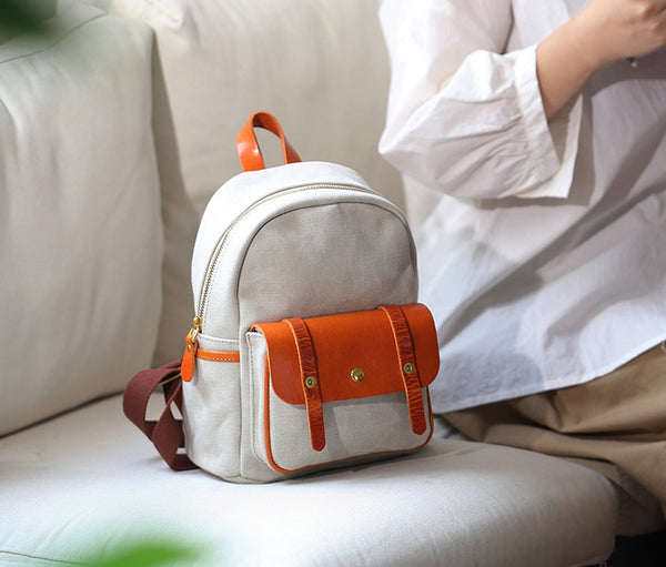 Cute Women's Canvas Backpack Purse Canvas Rucksack Casual