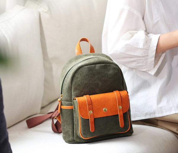 Cute Women's Canvas Backpack Purse Canvas Rucksack Fashionable