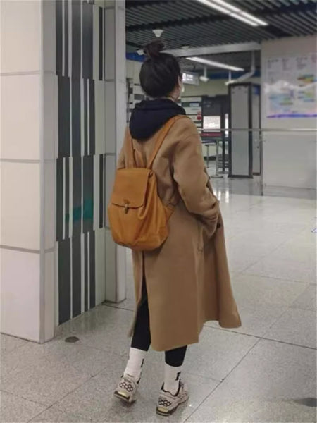 Cute Women's Small Leather Backpack Purse Ladies Brown Leather Rucksack Bag Best